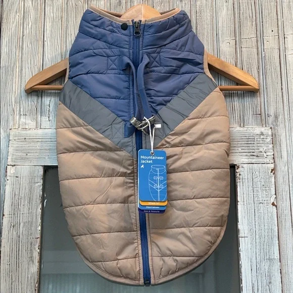 gooby Mountaineer Dog Jacket Blue, Tan, Gray NWT Size XL 100% Nylon - Picture 2 of 16